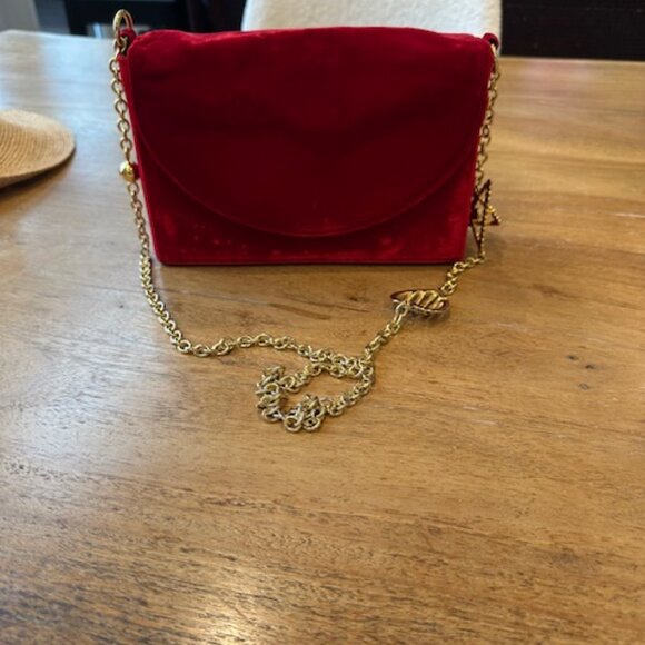 Vintage Gianni Versace Red Velvet Handbag - Picture 9 of 10